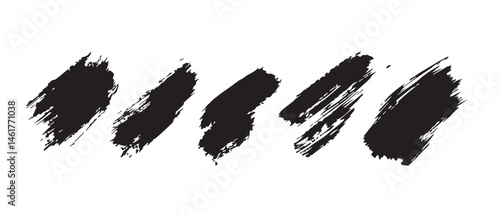 Black Ink Brush Strokes Texture Grunge Background