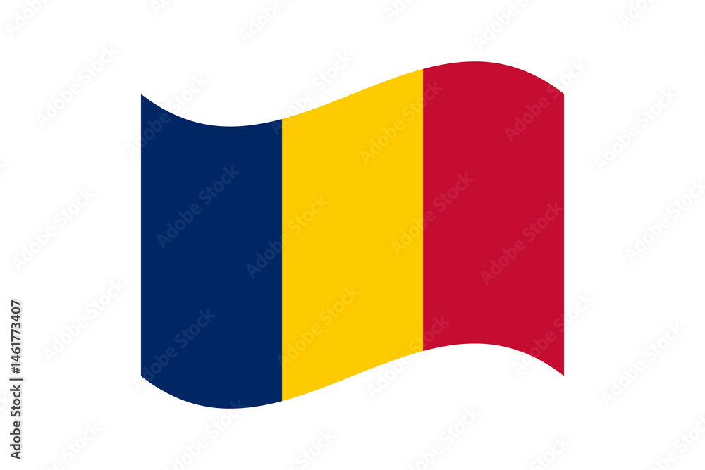 Fototapeta premium Flag of Chad. Chad wavy flag digital vector illustration.