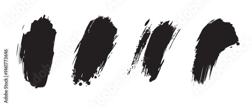 Black Ink Brush Strokes Texture Grunge Background