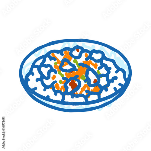 curry dish indian cuisine icon doodle illustration