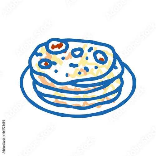 naan bread indian cuisine icon doodle illustration