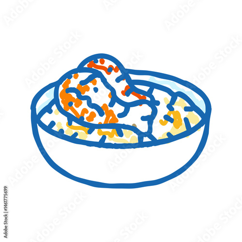 biryani indian cuisine icon doodle illustration