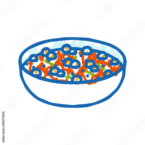chana masala indian cuisine icon doodle illustration