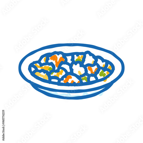bhindi masala indian cuisine icon doodle illustration