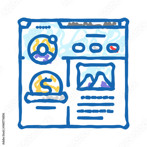 blog monetization icon doodle illustration