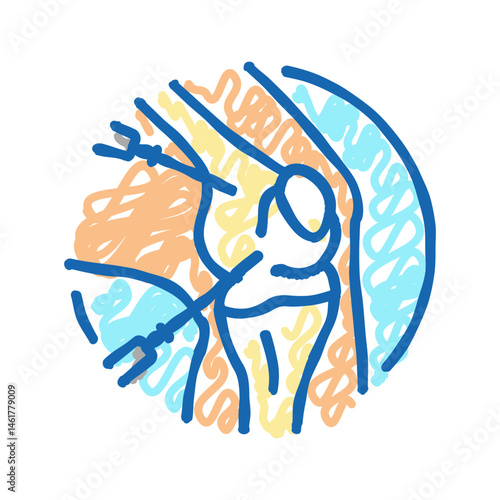 arthroscopy surgery doctor icon doodle illustration