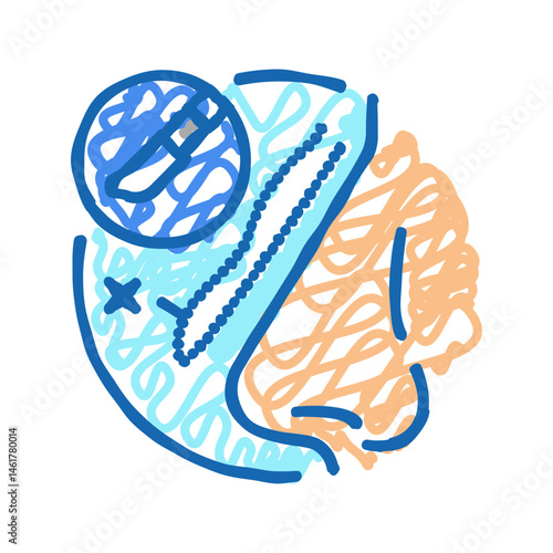rhinoplasty surgery hospital icon doodle illustration