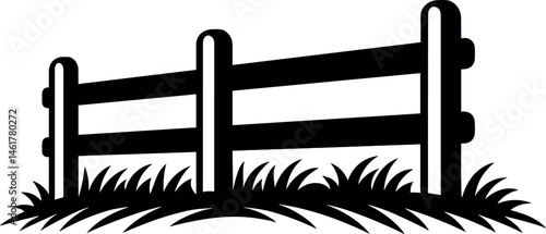 Fence vector black silhouette print design