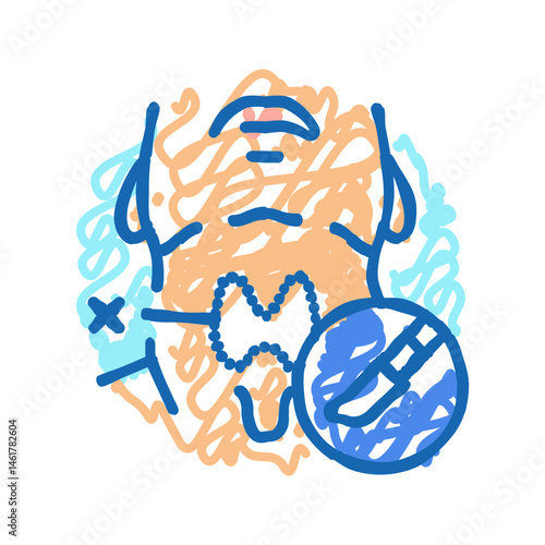 thyroidectomy surgery icon doodle illustration