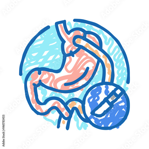 gastric bypass surgery icon doodle illustration