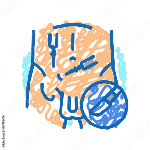 excisional biopsy surgery icon doodle illustration