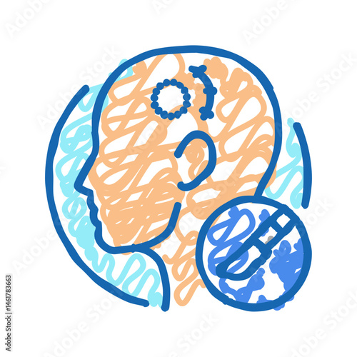 craniotomy surgery icon doodle illustration
