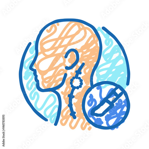 lymph node dissection surgery icon doodle illustration