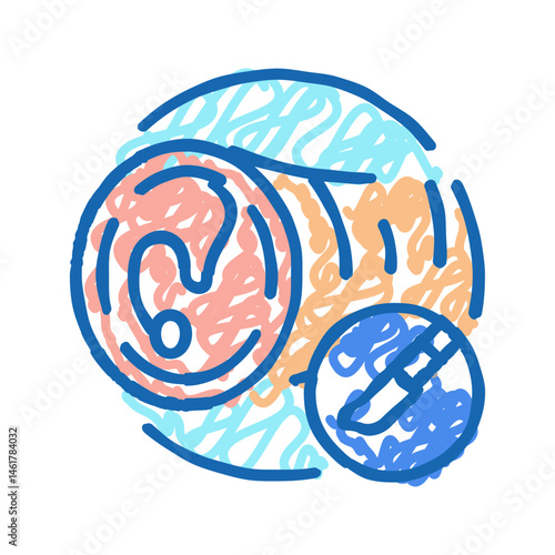 myringotomy surgery icon doodle illustration
