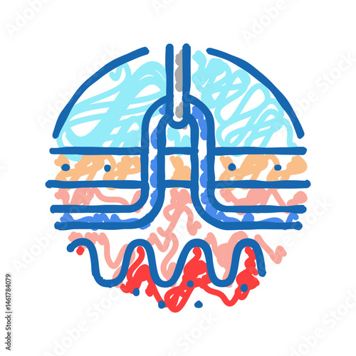 percutaneous nephrolithotomy icon doodle illustration