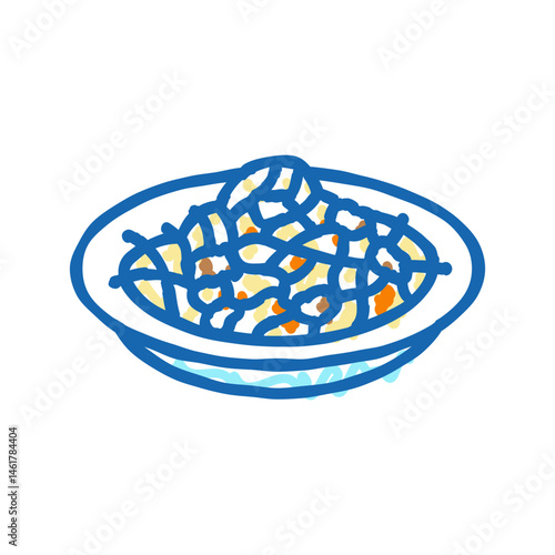 som tum salad thai cuisine icon doodle illustration