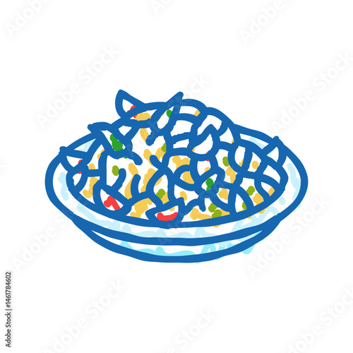 papaya salad thai cuisine icon doodle illustration