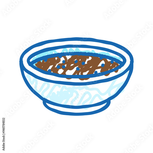 khao pad thai cuisine icon doodle illustration