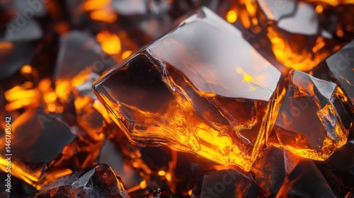 Fiery, glowing rocks