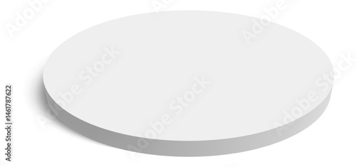 White three dimensional circle is casting a shadow on a white background, creating a simple yet effective visual with potential use in graphic design or presentations