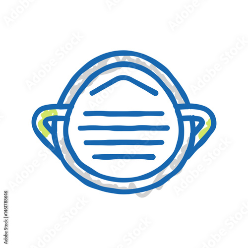 dust mask ppe protective equipment icon doodle illustration