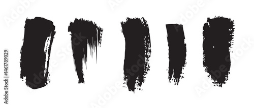 Abstract Black Ink Brush Strokes HighResolution Texture Image