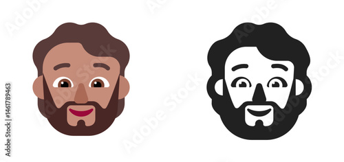 Bearded Man Emoji (Dark Hair, Medium Skin Tone)
