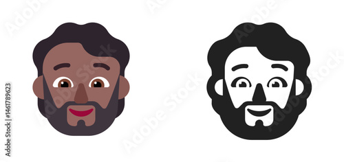 Bearded Man Emoji (Brown Hair, Medium Skin Tone)
