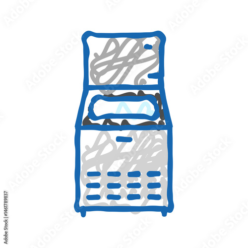 ice maker restaurant equipment icon doodle illustration