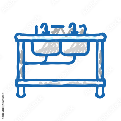 sinks restaurant equipment icon doodle illustration