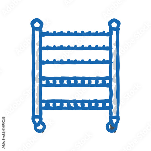 dish rack restaurant equipment icon doodle illustration