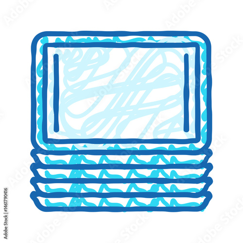 serving trays restaurant equipment icon doodle illustration