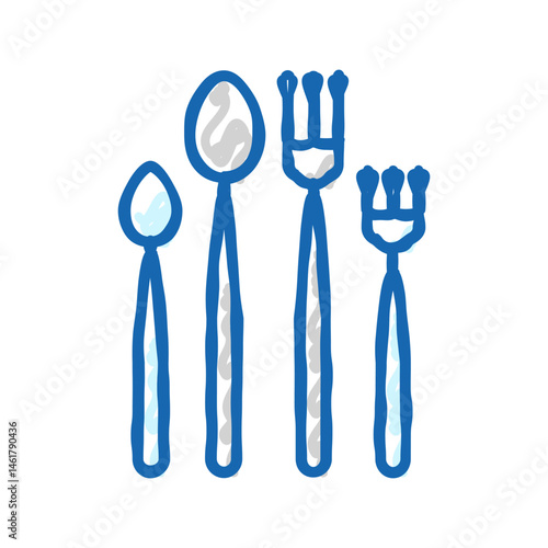 flatware restaurant equipment icon doodle illustration