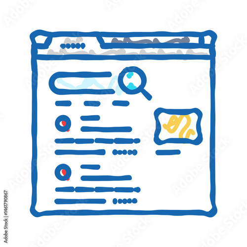 serp search engine results page icon doodle illustration