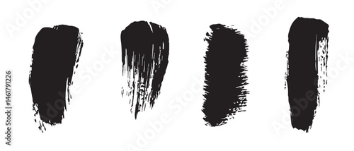 Abstract Black Ink Brush Strokes HighResolution Texture Image