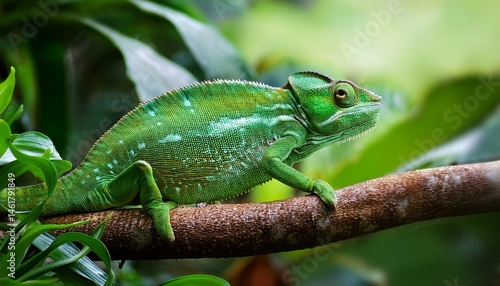 Wallpaper Mural green chameleon in jungle horizontal banner tropical wildlife wallpaper exotic lizard madagascar background zoo wallpaper Torontodigital.ca
