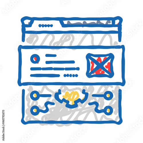 schema markup seo icon doodle illustration