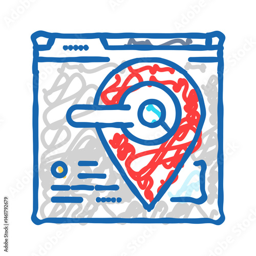 local seo icon doodle illustration