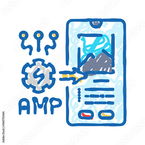amp accelerated mobile pages seo icon doodle illustration