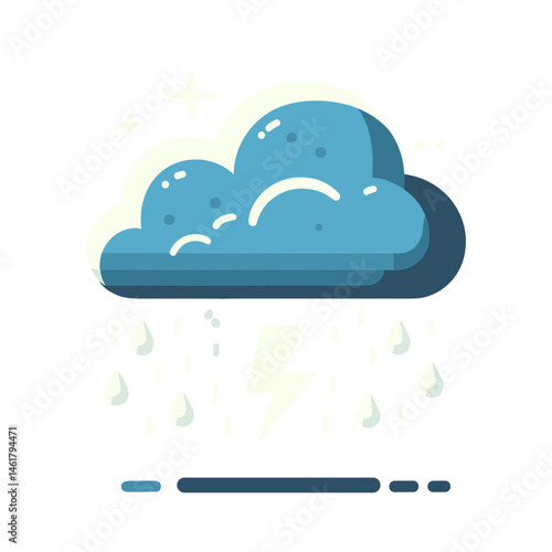 Vector cloud and rain icon illustrating bad weather and storm 