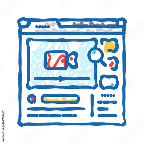 video seo icon doodle illustration