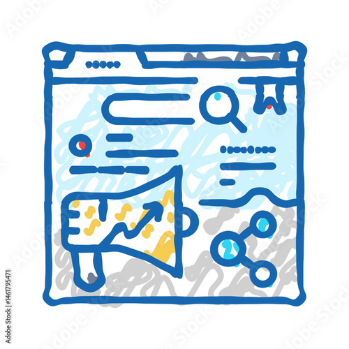 site audit seo icon doodle illustration