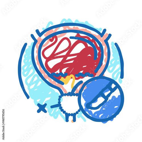 prostatectomy urology icon doodle illustration