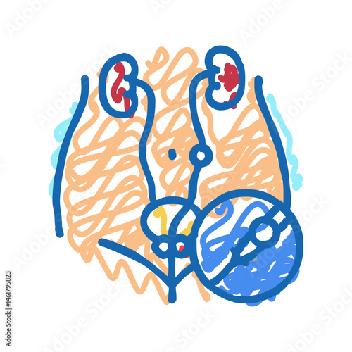 ureteroscopy urology icon doodle illustration