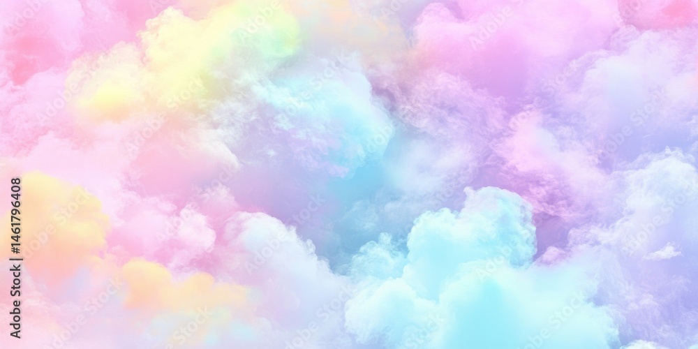 Fototapeta premium Pastel Rainbow Clouds Dreamy Soft Background Texture for Design Projects