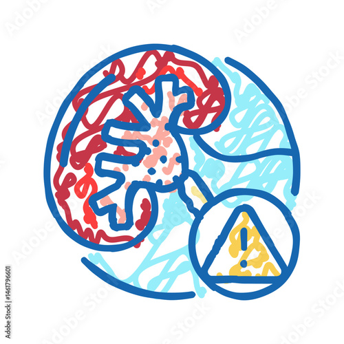 renal failure urology icon doodle illustration