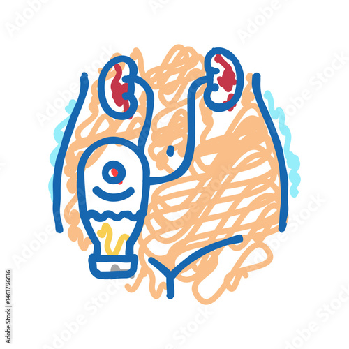 hydronephrosis urology icon doodle illustration