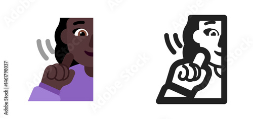 Woman Tapping Cheek Emoji (Very Dark Skin Tone)
