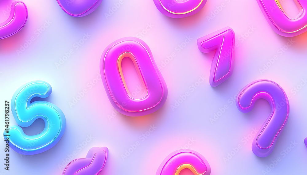 Abstract neon number pattern background Abstract neon number pattern background