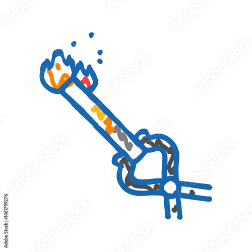 hot metal blacksmith icon doodle illustration